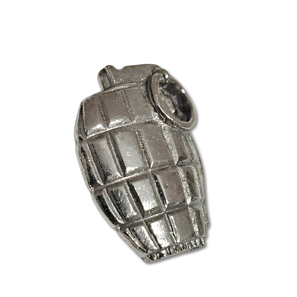 Hand Grenade Pin Badge English Pewter Military Army Collectors Brooch Gift 25mm