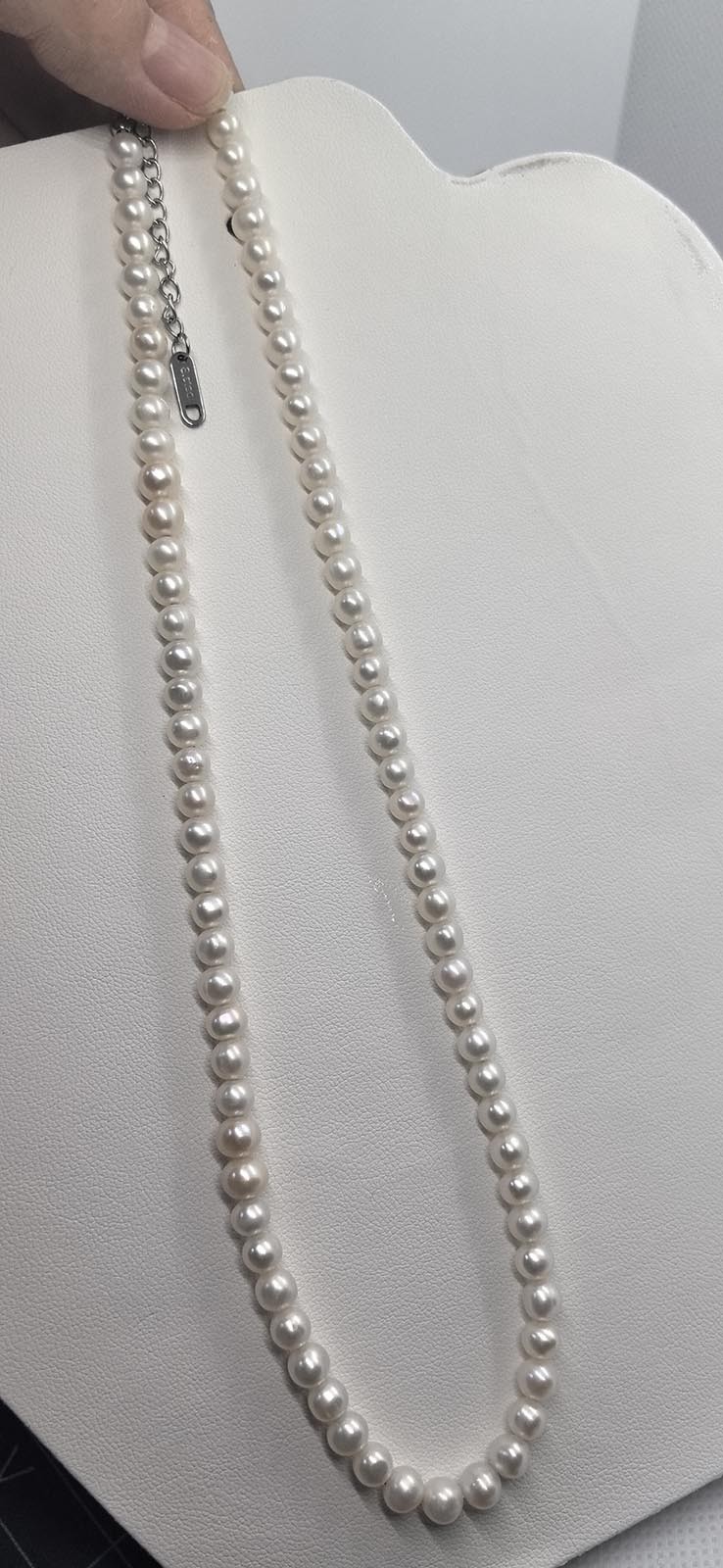 5-6mm Natural Near Round Pearl Necklace Freshwater White Pearl Jewelry Gift