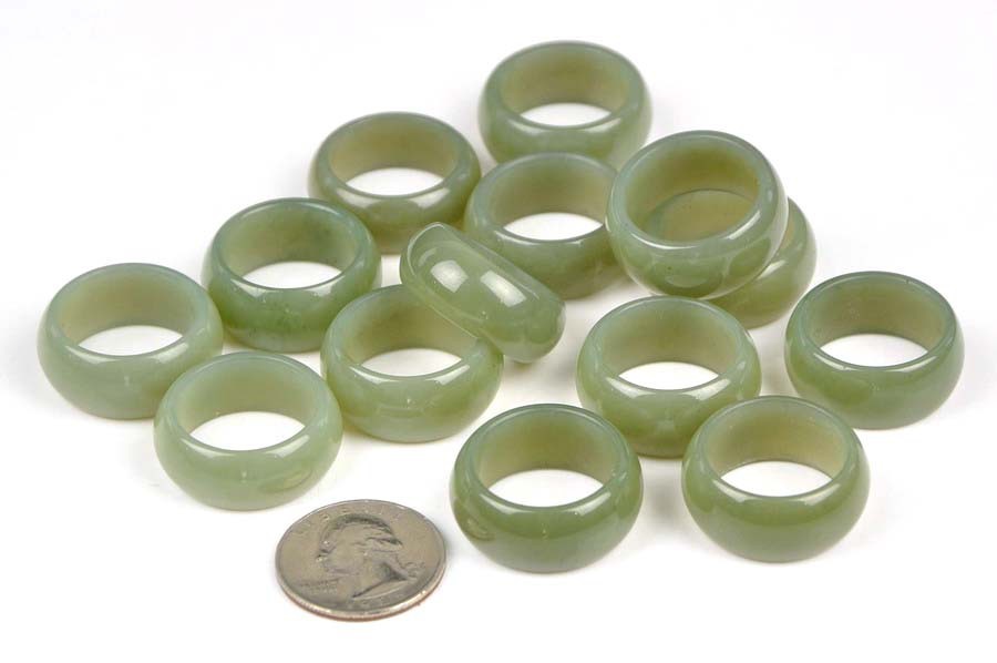 19.7mm*11mm Natural Hetian Nephrite Jade Ring us Size 10