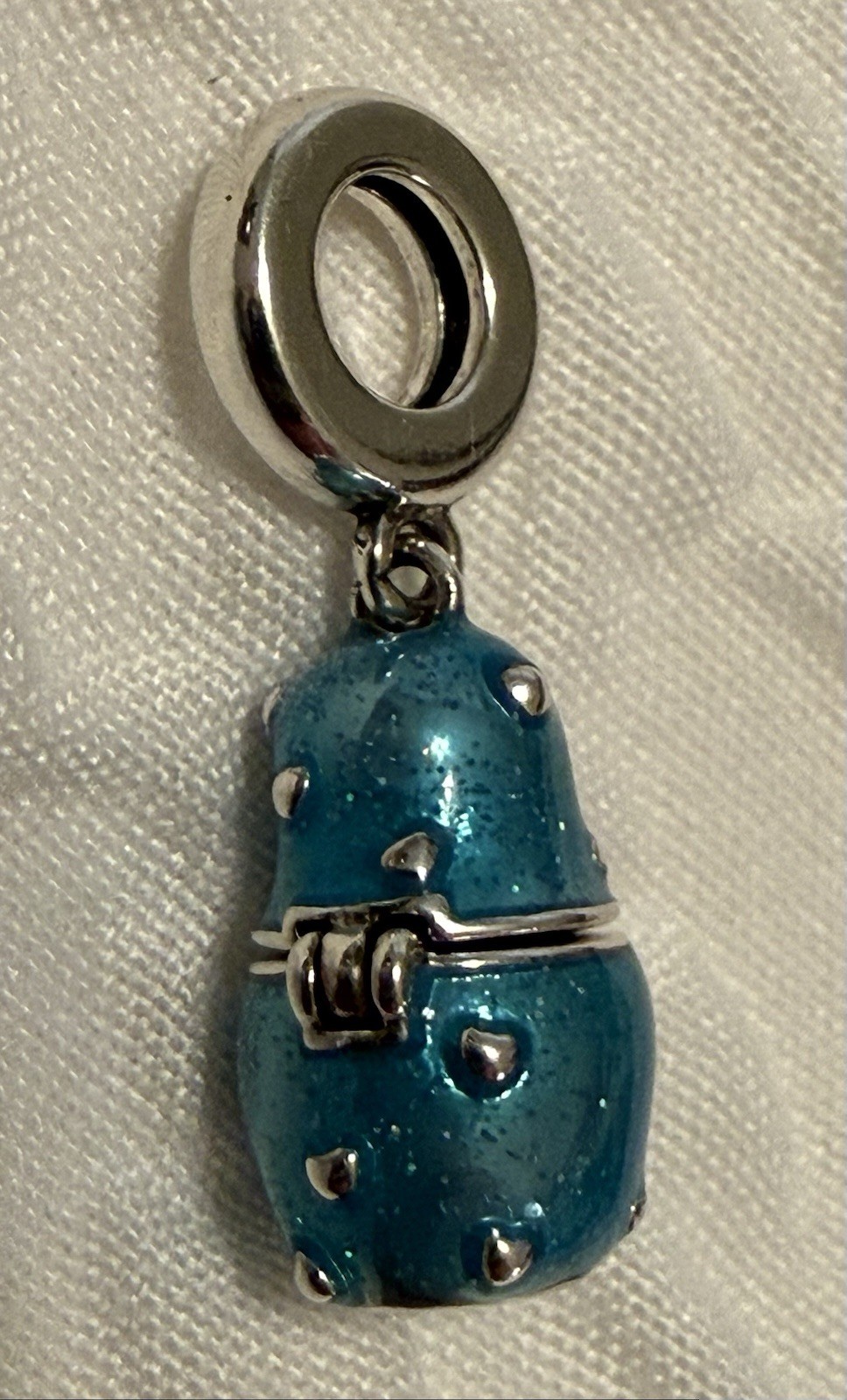 Charm / pendant – 1″h russian nesting doll charm – blue silver.New! No flaws