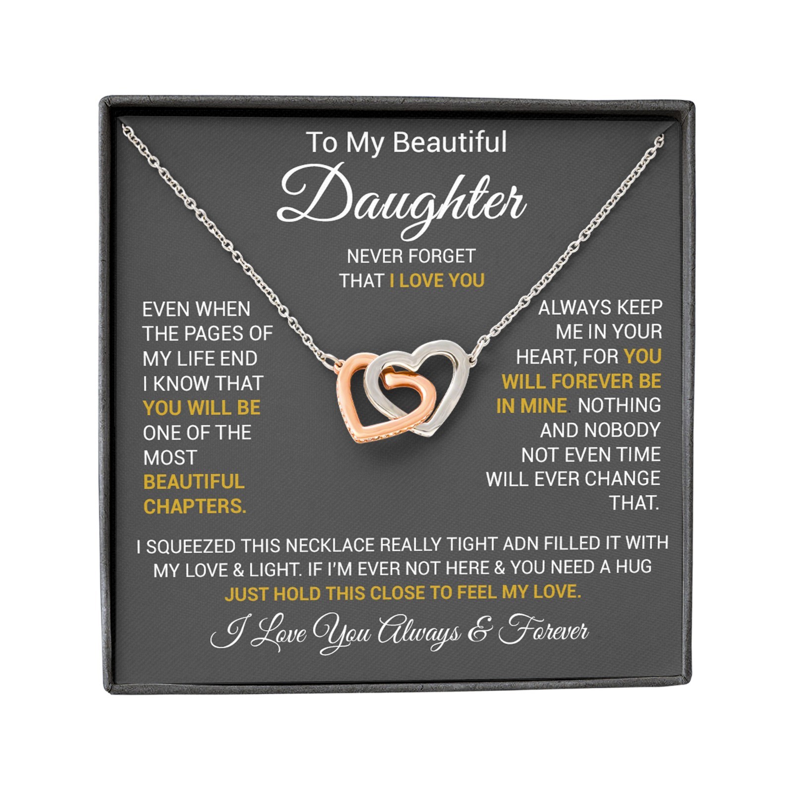 To My Daughter Necklace, Daughter Father Necklace, Daughter Gift From Dad, Mom