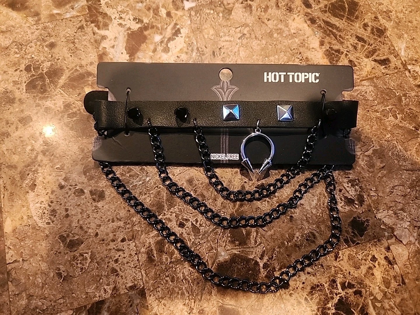 Hot Topic Studded Black Choker Necklace Y2K Punk Emo Goth