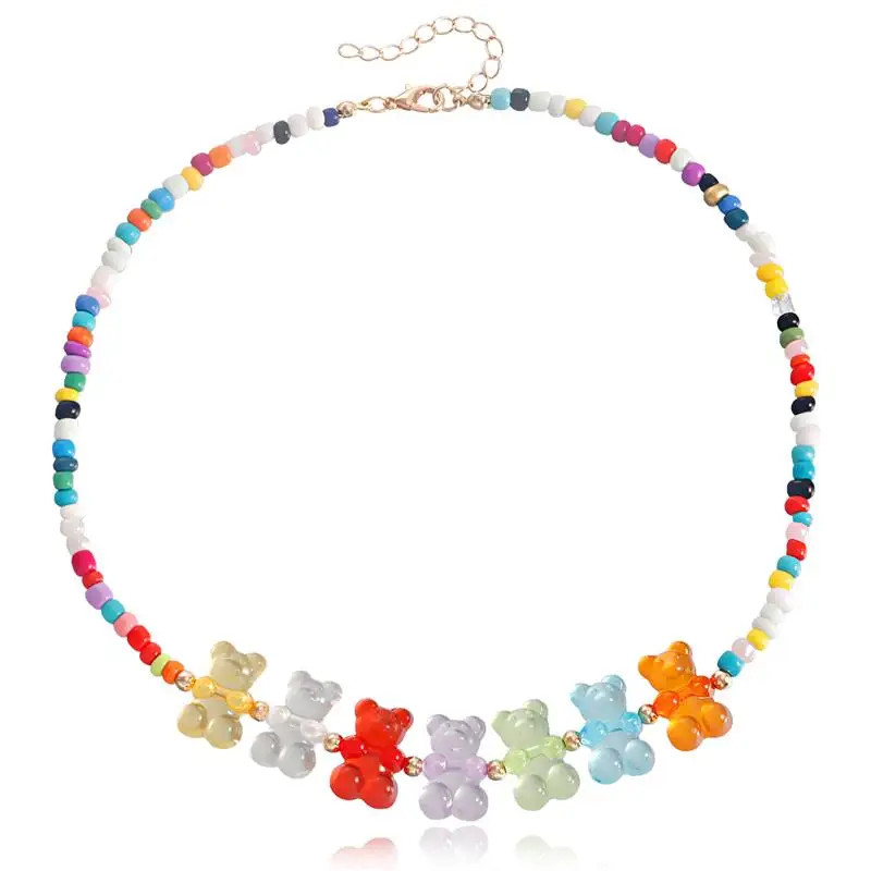 Bohemian Bear Pendant Necklace Bracelet Set for Women Cross-Border Fashion Jewel