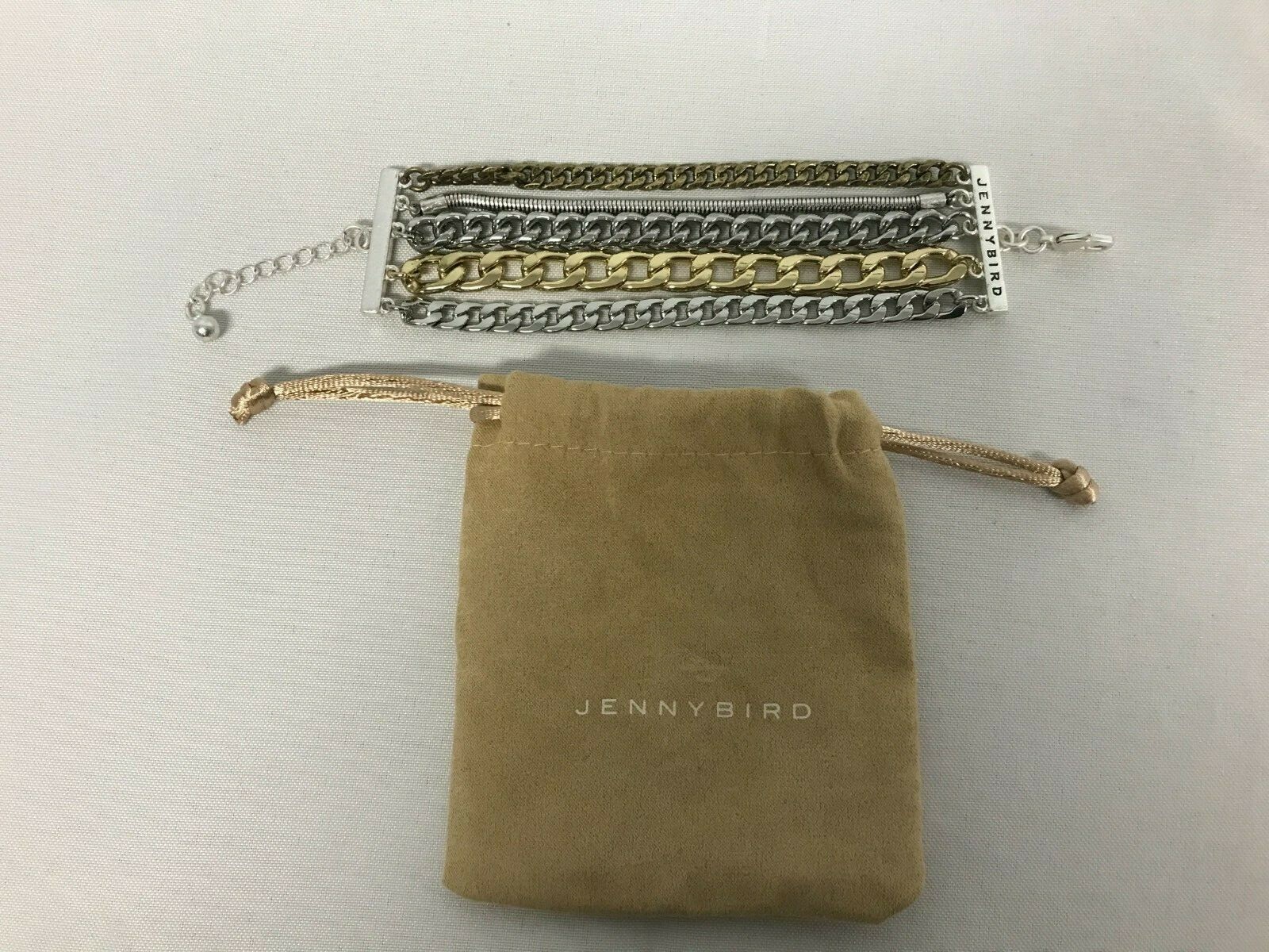 SIGNED JENNY BIRD TWO TONE MULTI CHAIN AUSTIN BRACELET