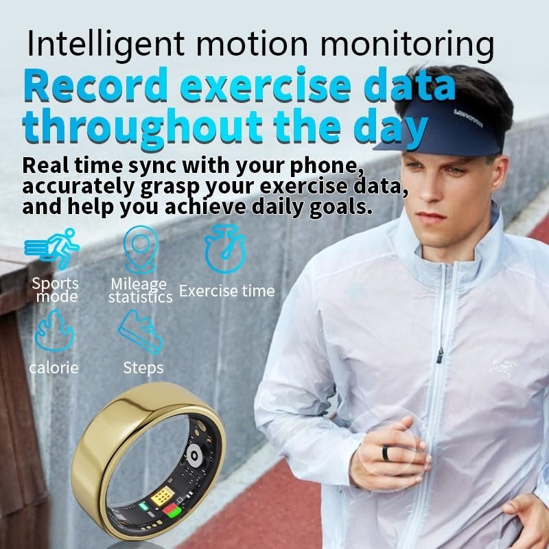 Vikye Smart Ring Health Tracker Sleep Fitness Tracker Ring Gold IP68 (N½ – O) 13