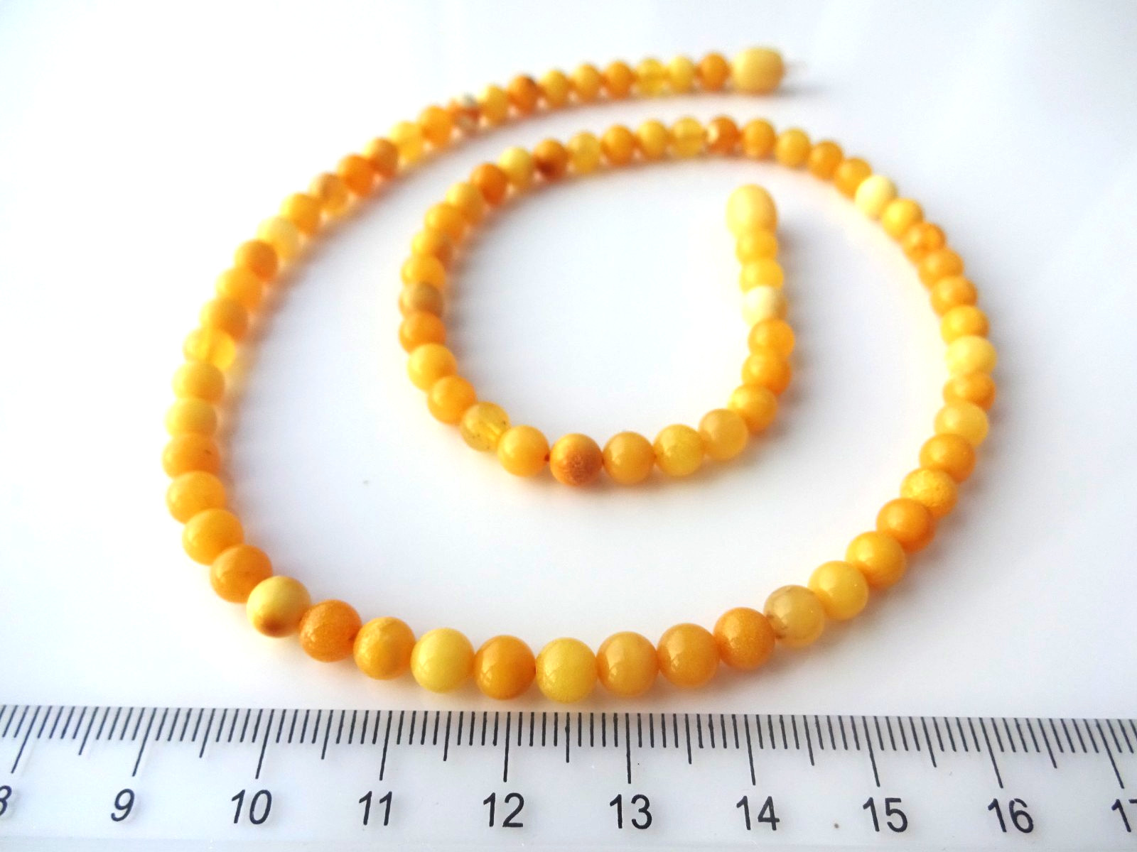 Genuine Baltic Amber Necklace – Natural Butterscotch Beads – 17.7 Inches, 45cm