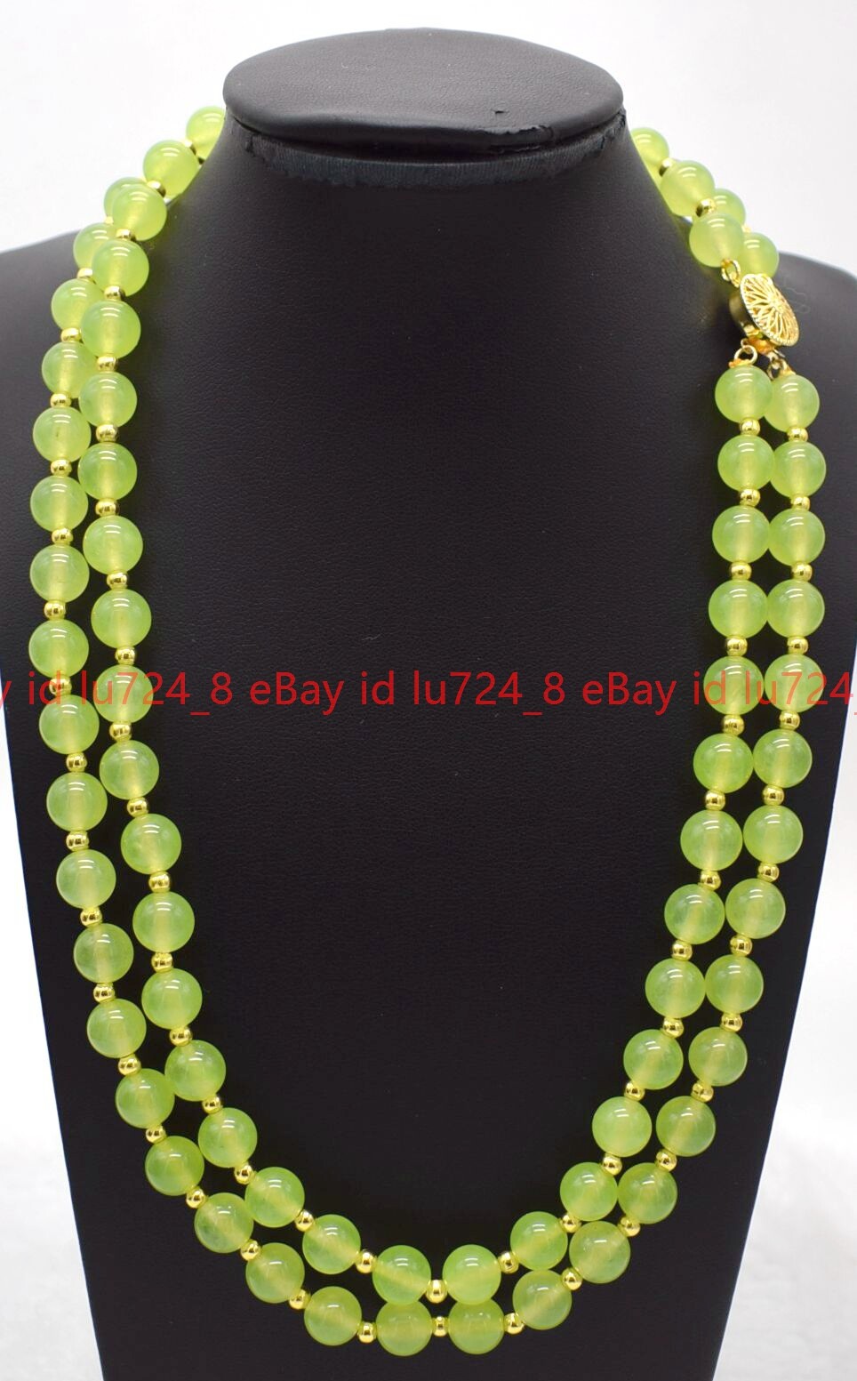 2 Rows 6/8/10/12mm Round Multicolor Jade Natural Gemstone Beads Necklace 18-19″