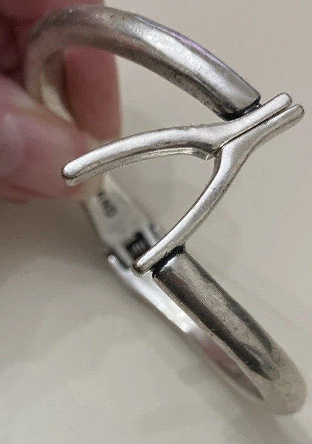 Lucky Brand Bracelet Silver Tone Wish Bone Good Luck