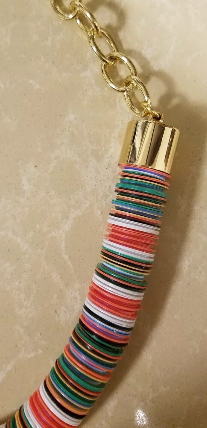 BCBG MAX AZRIA MULTI COLOR BEAD STACKS TRIBAL NECKLACE