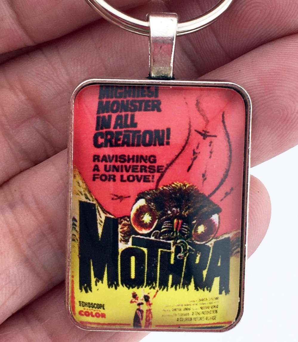 Mothra Mightiest Monster 1961 Movie Poster Godzilla Sci-Fi Keychain or Necklace