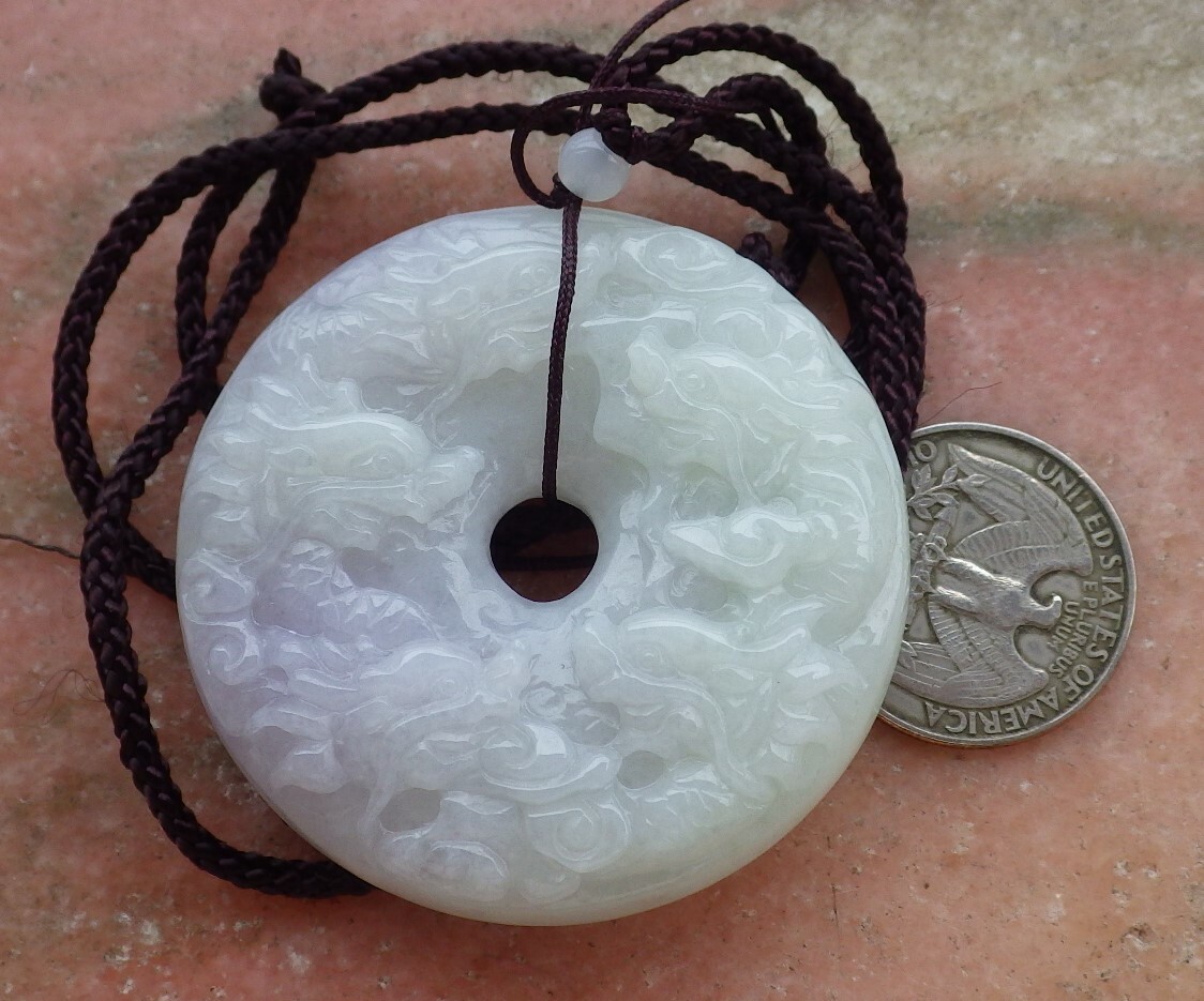 Certified Green Burma Natural A Jade jadeite pendant 9 Dragon Circle 九龙戏珠 592292