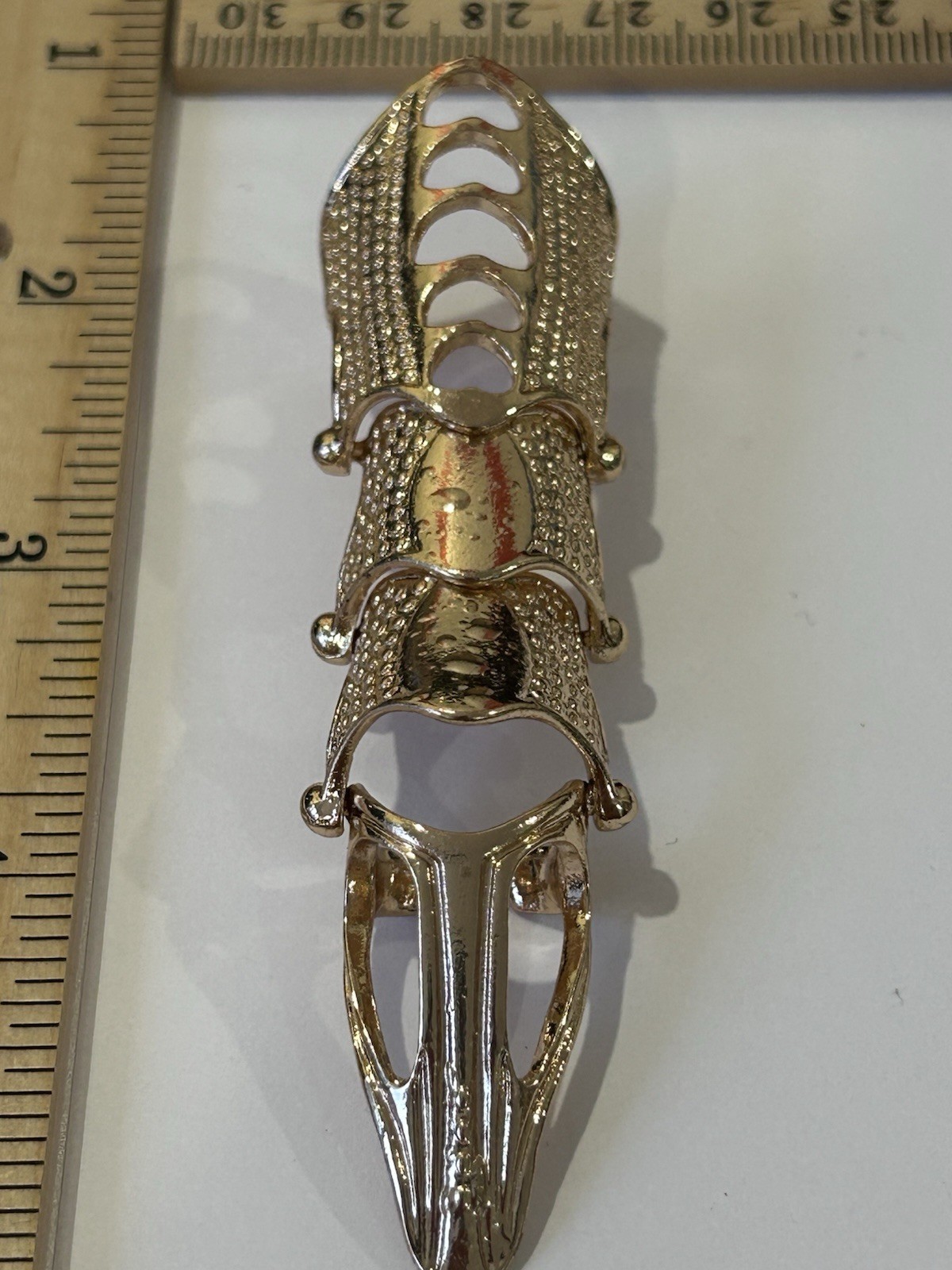 Gold Full Finger Armor Adjustable Metal Ring Gothic Punk Style
