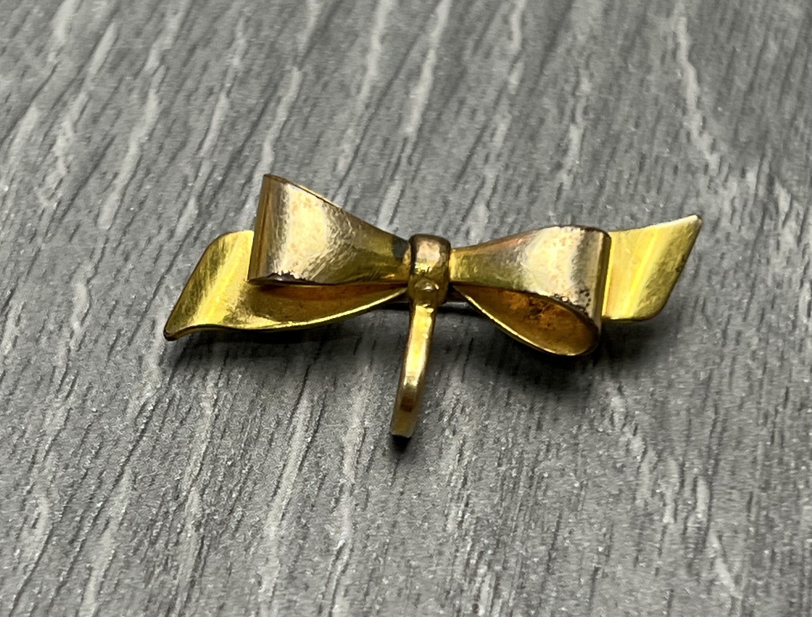 Vintage 1/20-12K GF Gold Filled Bow Brooch Pin with Hook 2.3g