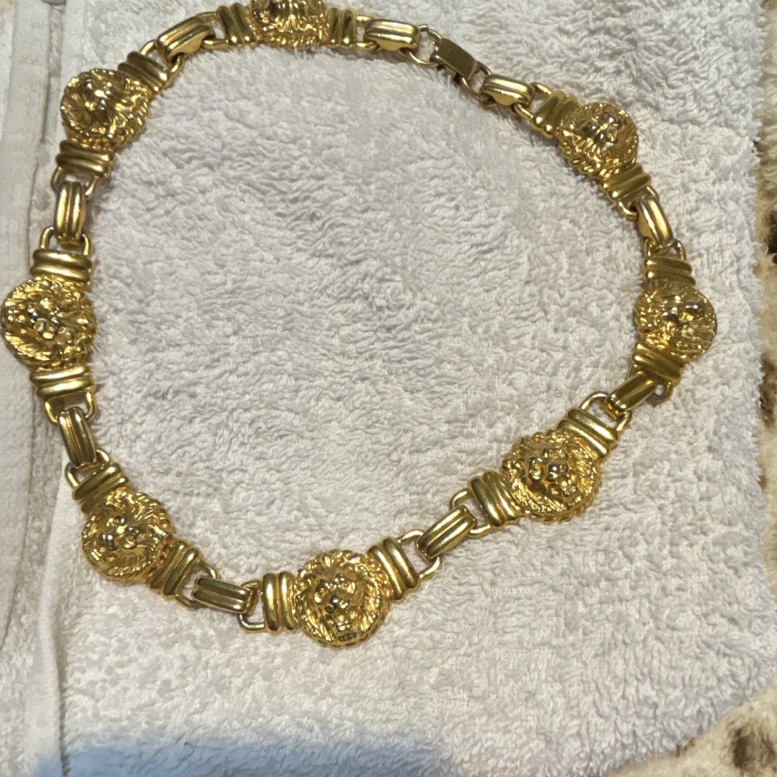 Vintage Anne Klein lions head necklace. Runway 1980s unsigned Rare costume