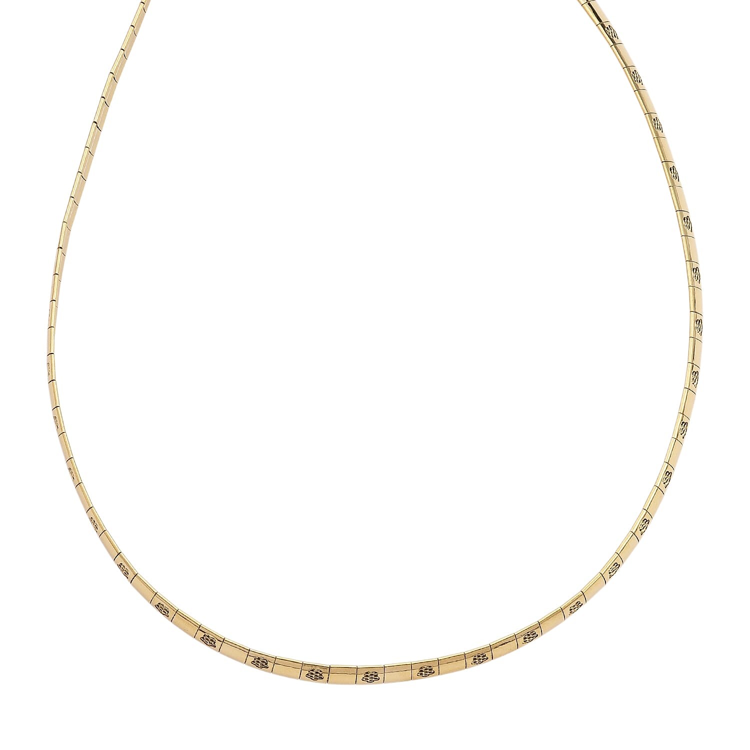 Omega Chain Necklace 17.5-19.5 Inches in ION Plated Yellow Gold Stainless Steel
