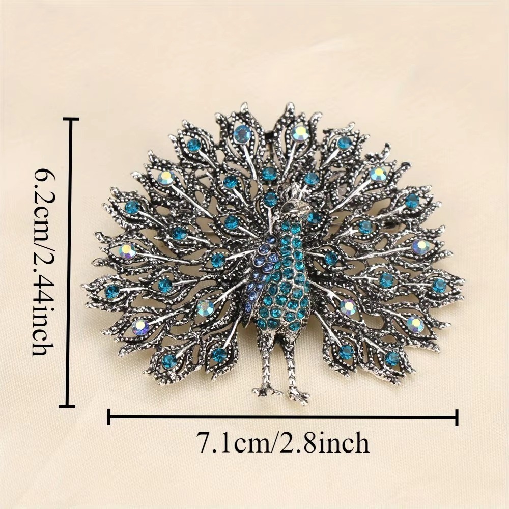 Baroque Luxury Beautiful Peacock Animal Design Brooch for Men and Women, Jewelry