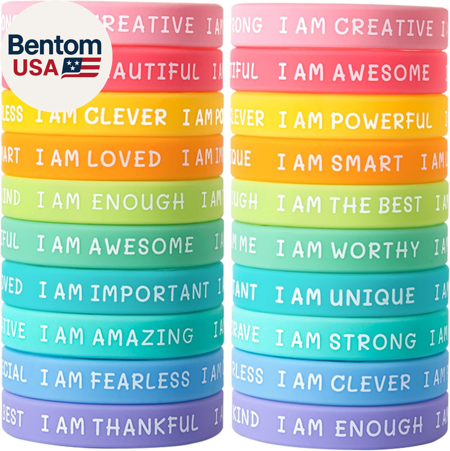 20 Pieces Students Inspirational Wristbands Rubber Bracelets Fun Motivational Wr
