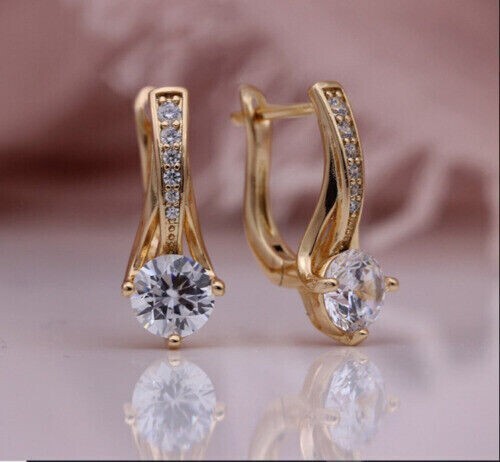 2.50Ct Round Cut Lab Created Diamond Drop Dangle Earrings 14K Yellow Gold Finish