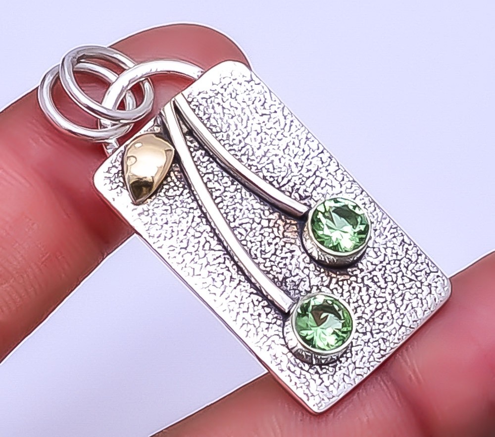 Green Amethyst 925 Sterling Silver Pendant 1.76″ P25813736, Christmas Gift