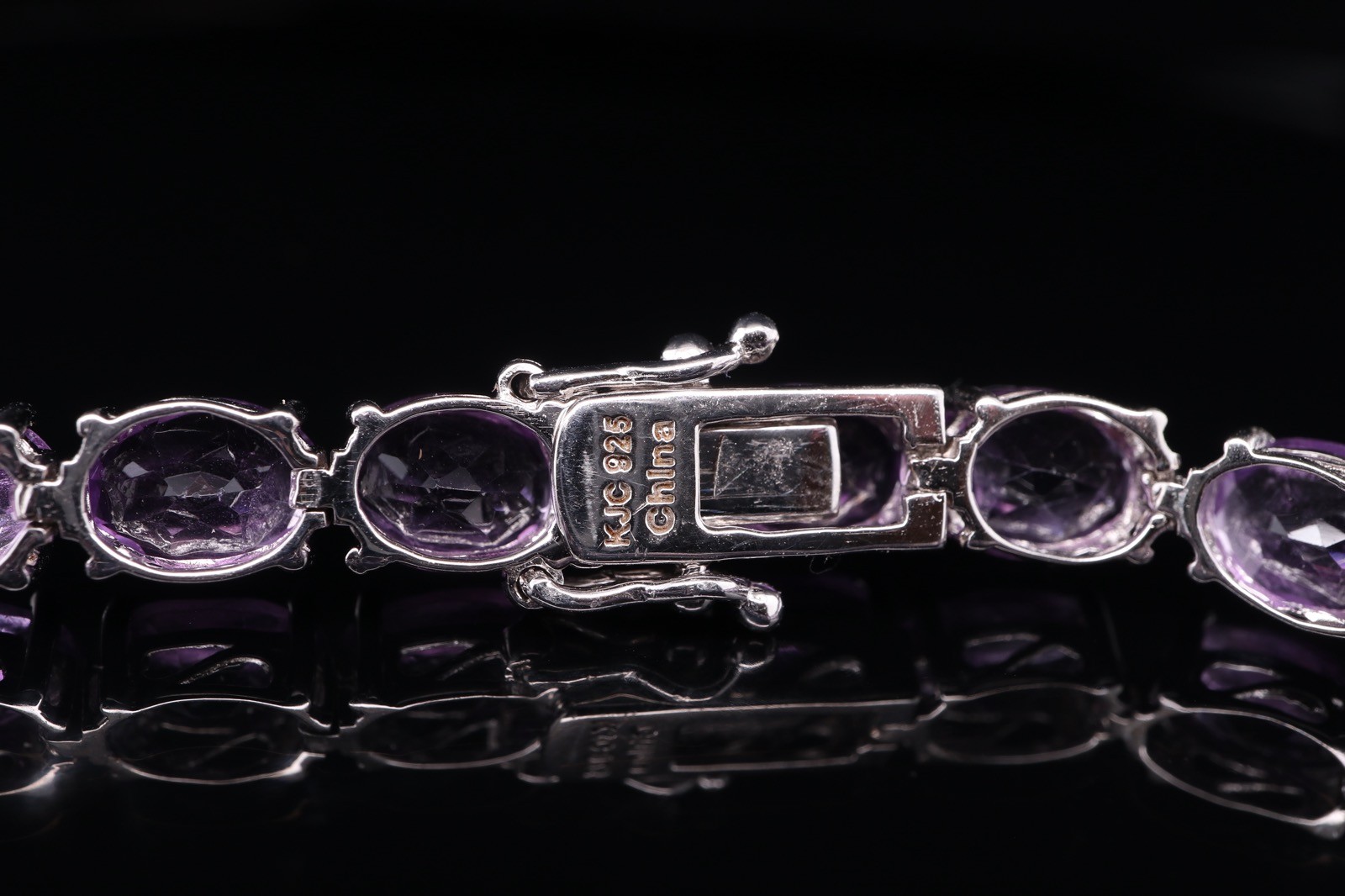 Vintage Purple Cubic Zirconia Gemstone 18.5cm Tennis Bracelet