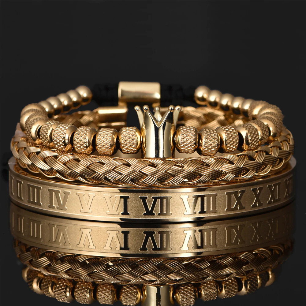 Pulseras De Hombre Joyería Pulsera Chapada en Oro Para Hombre Esclava Brazalete