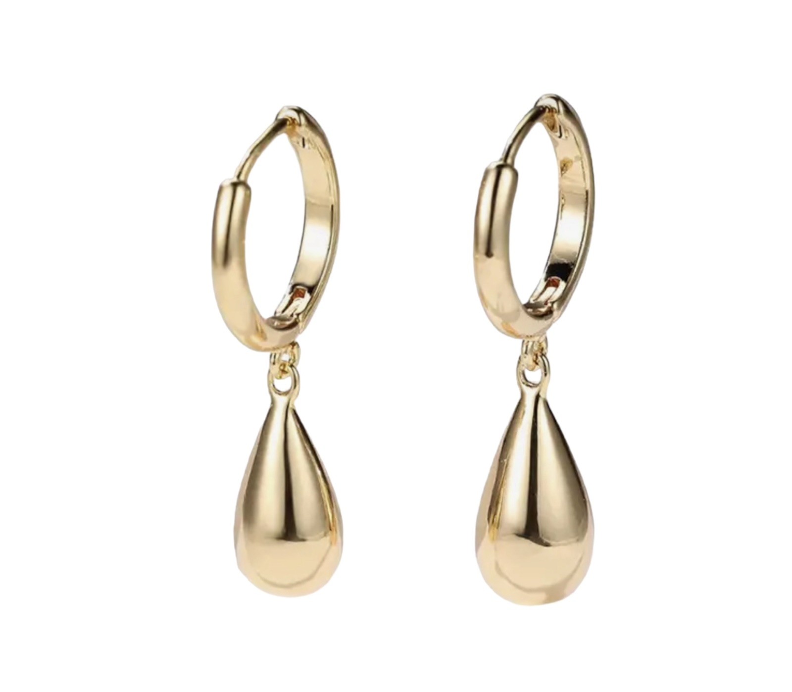 Fashion Woman 18k Gold Plated Teardrop Earring Stud Huggie Dangle Drop
