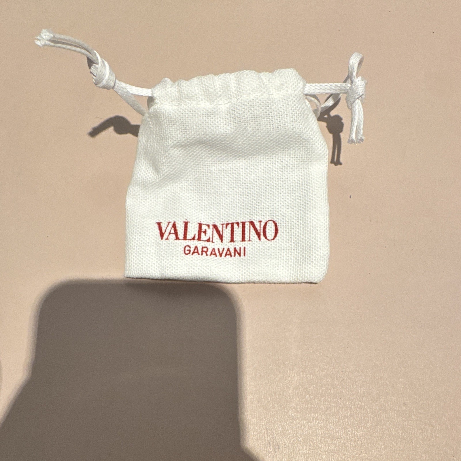 Valentino Garavani Black Cord Crystal Pavé V Logo Charm bracelet Adjustable