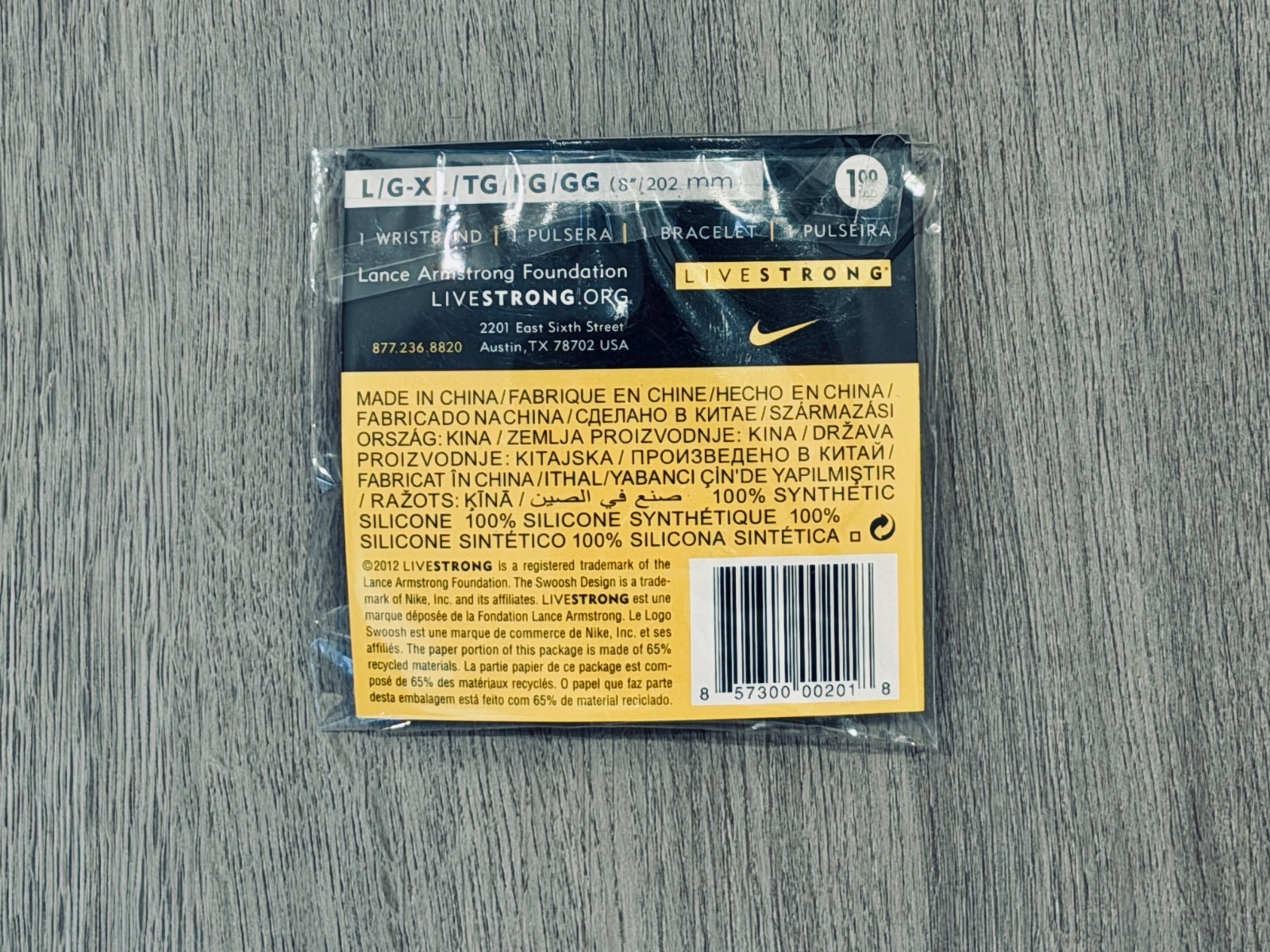 ✱ 2-PACK ✱ 100% AUTHENTIC NIKE LIVESTRONG LIVE STRONG BRACELETS WRISTBANDS L/XL