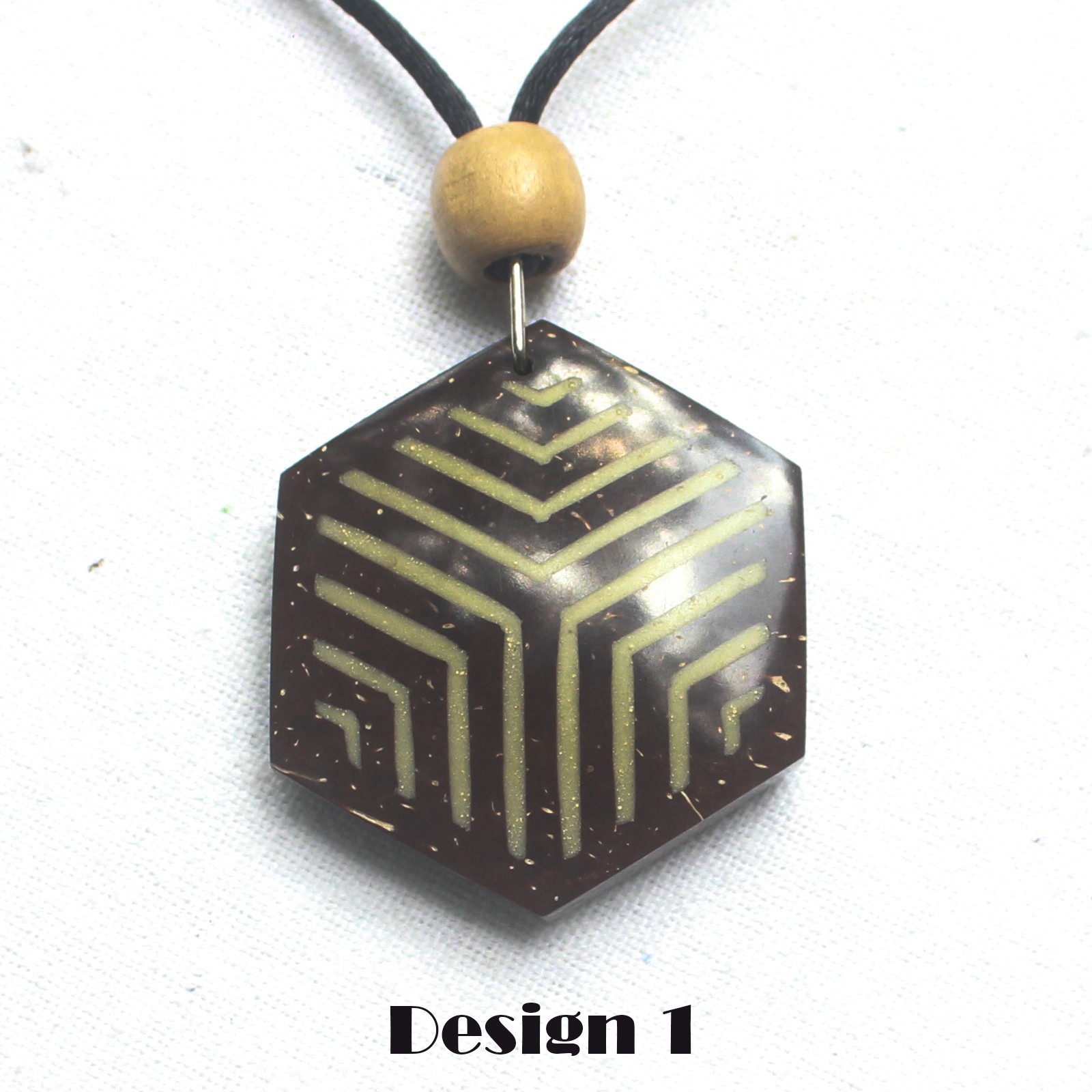 coconut shell craft handmade pendant with rope for men and women