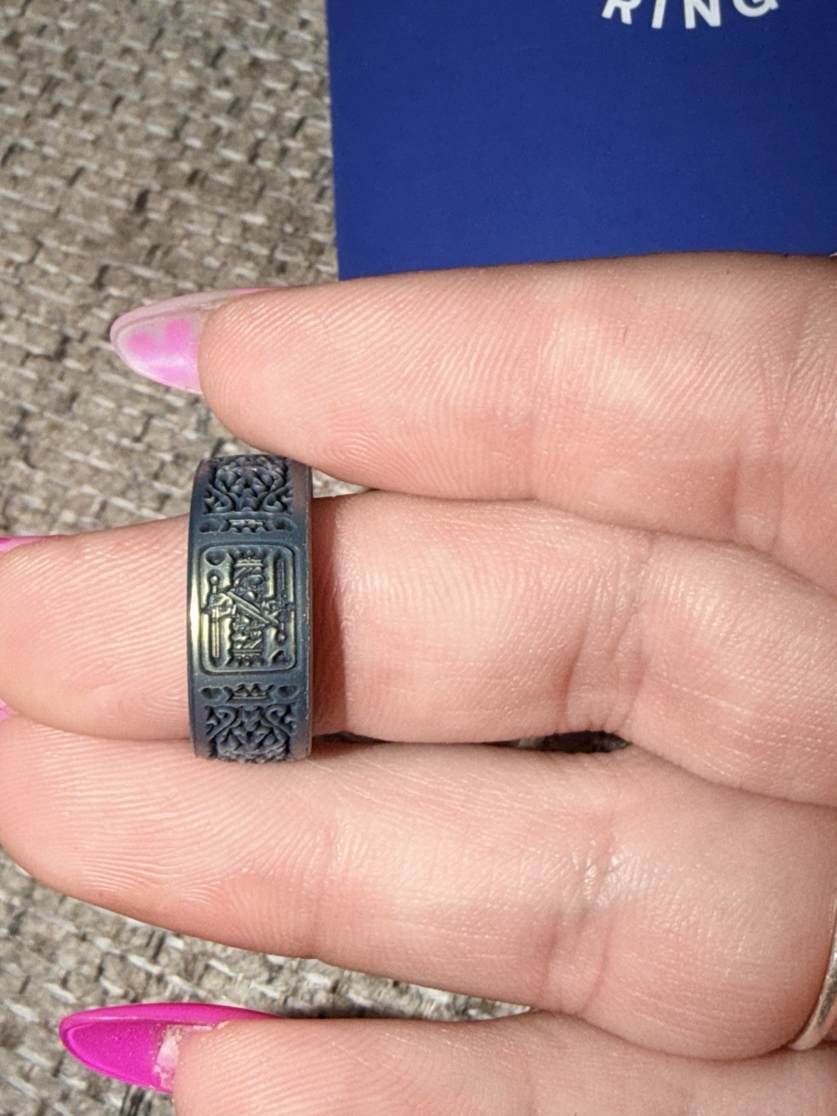 Enso Premium Silicone Royal Black Band Ring Size 7 Sizable Fashion