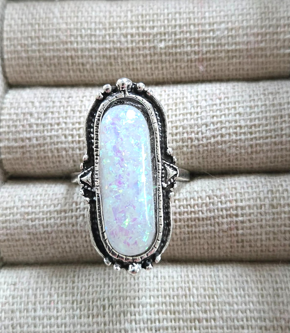 Opal Ring Size 6 Colorful Resin Simulated Stone Next Day Shipping