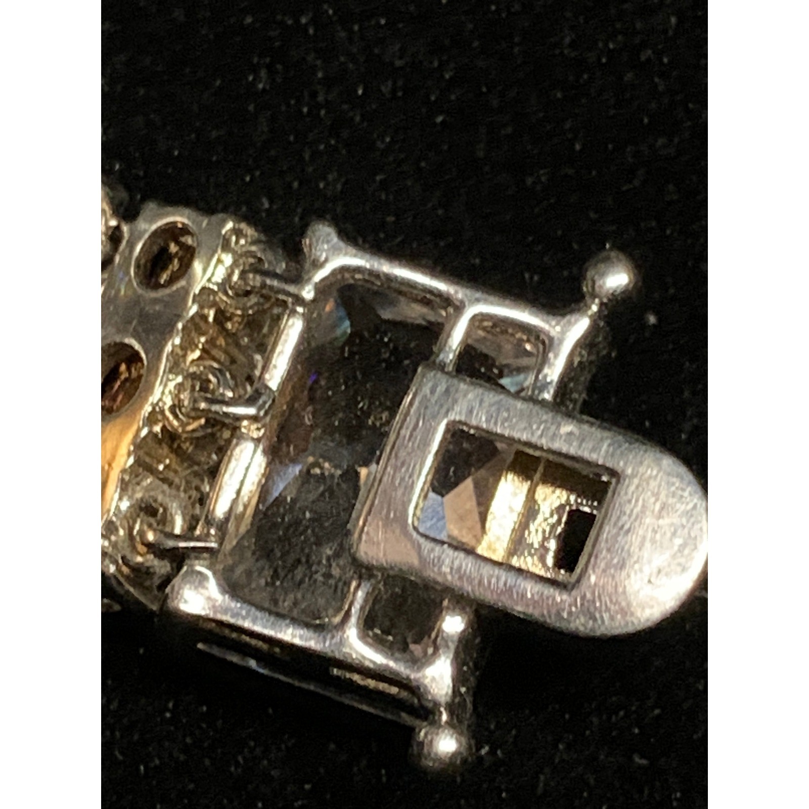 Emerald Cut Cubic Zirconia Tennis Bracelet Silver Tone 6.5 Inch Bridal Wedding