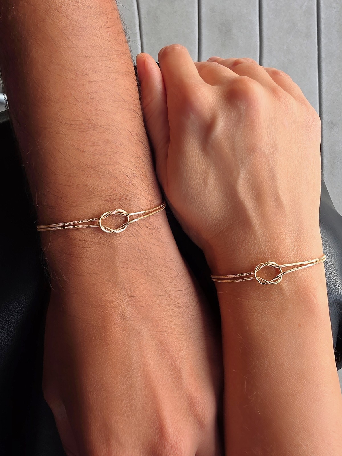 2pcs Matching Bracelets for Couples 18k Love Knot Couple Anniversary Gift
