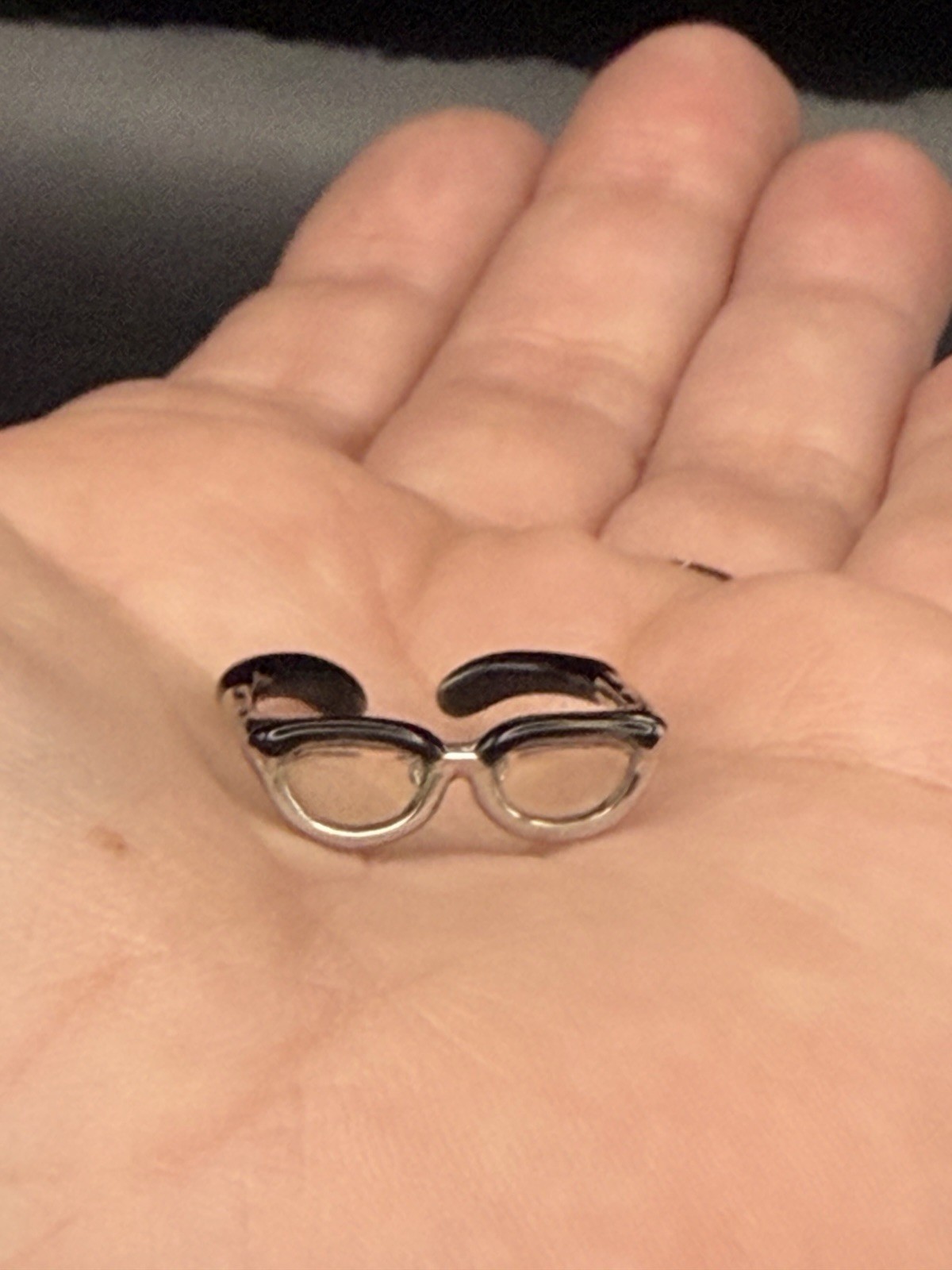 Mini Eyeglasses Glasses Ring Sz 7 Nerd Optometry Unique Boho Quirky Jewelry