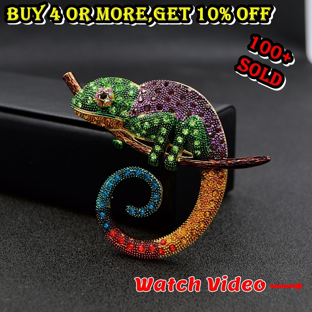 Big Multicolor Lizard Brooch Pins Fashion Animal Chameleon Wedding Jewelry Gift