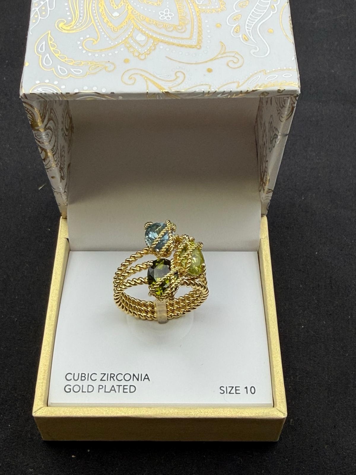 Charter Club Women Multi Oval Wrap Band Ring Size 10
