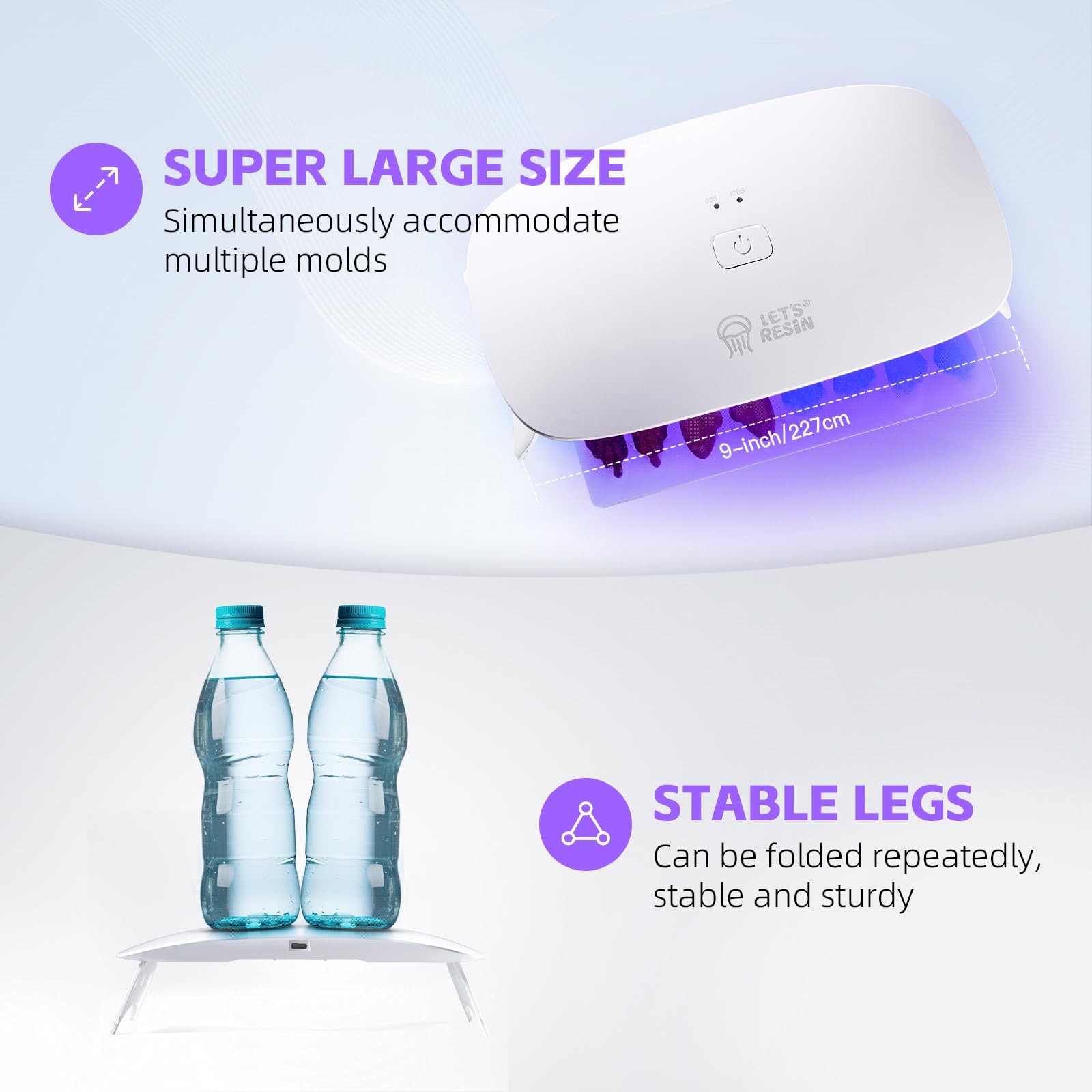 Upgraded UV Light for Resin, Large Size Portable UV Resin Light, Fast Curing&…