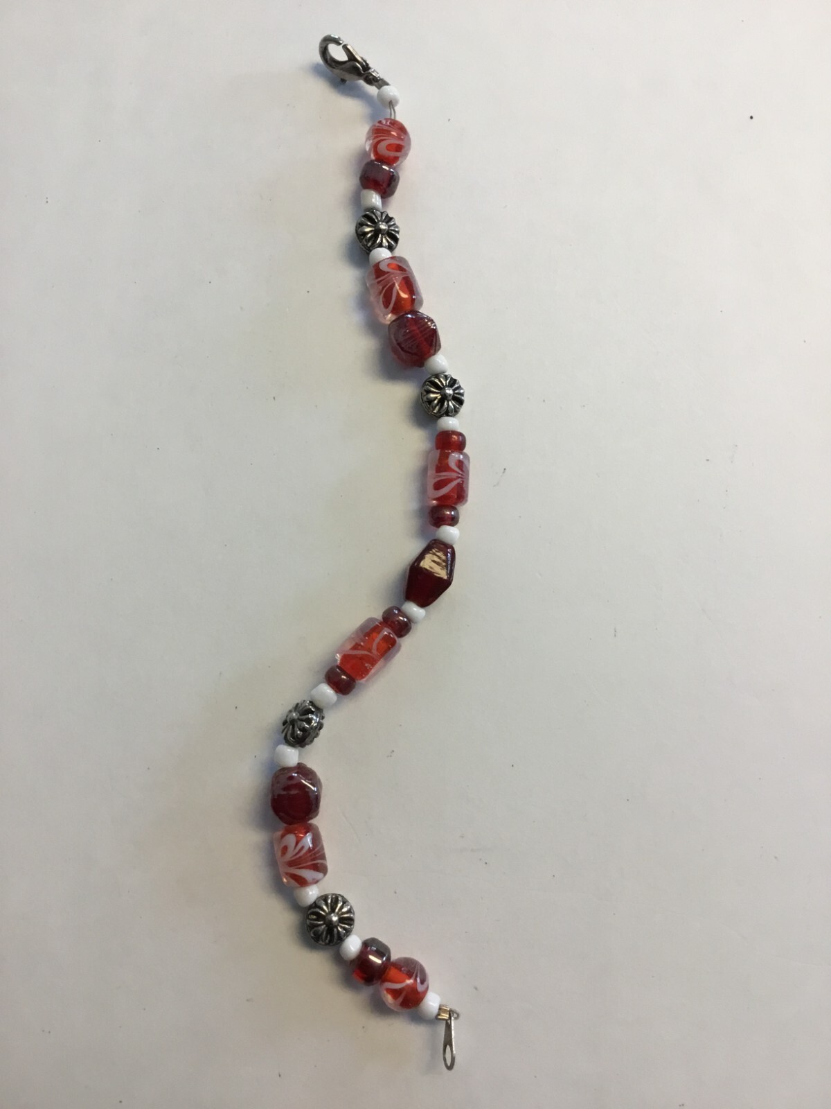 GLASS BEAD AND METAL BRACELET MULTI-COLORED B3