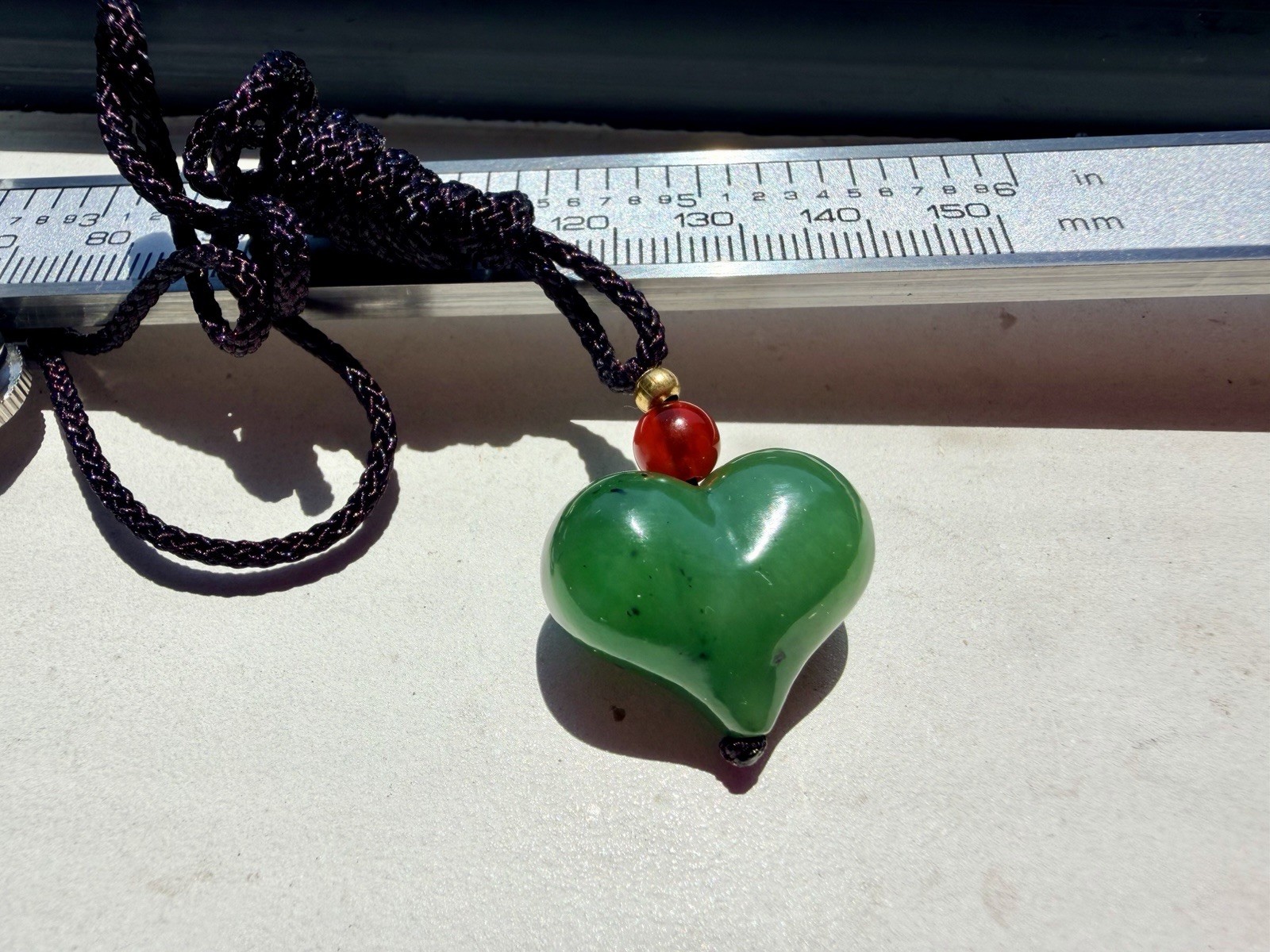 Nephrite Hetian jade pendant Heart russian siberian Apple green 和田玉俄碧苹果绿