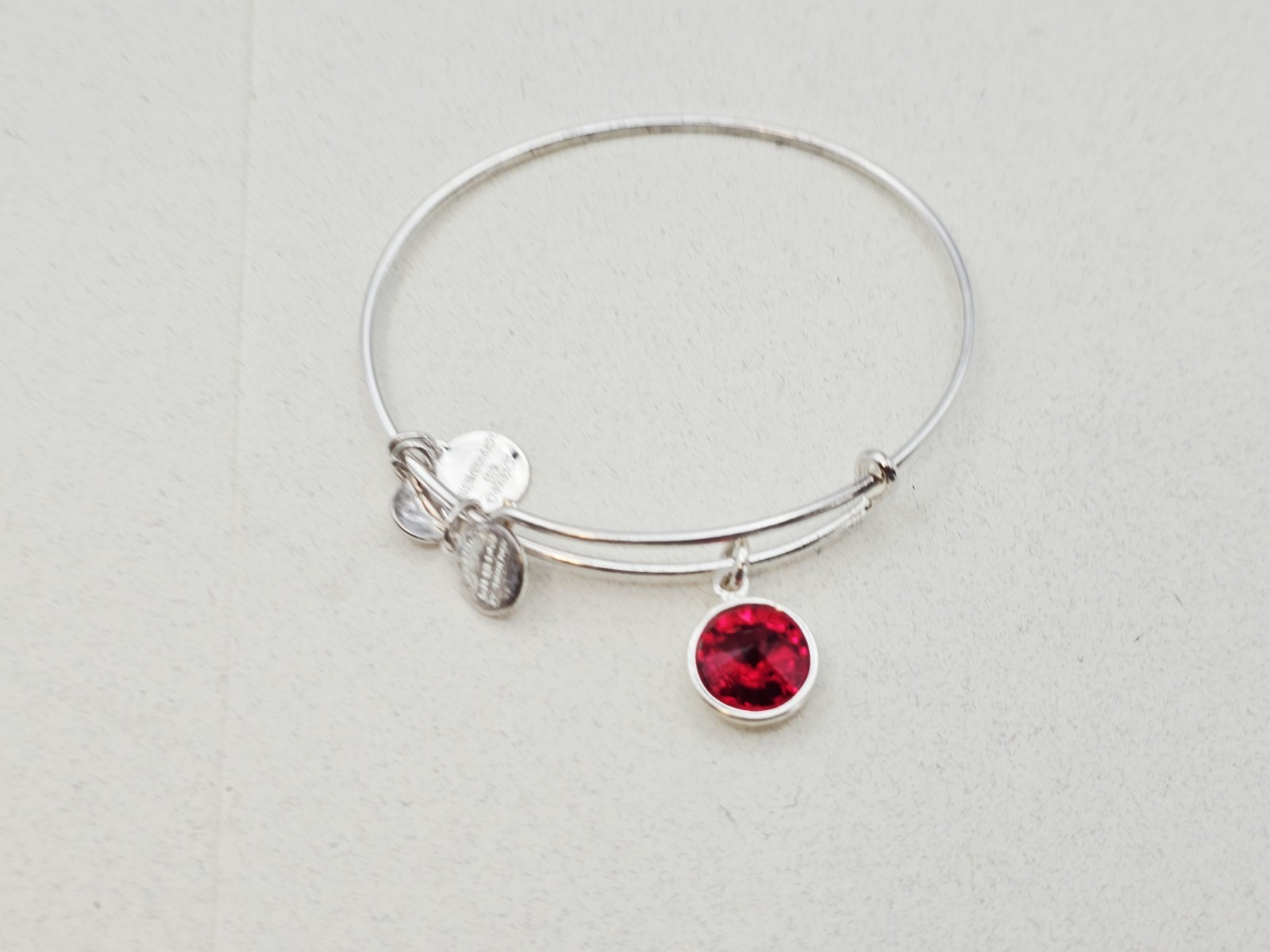 Alex & Ani July Birthstone Red Swarovski Crystal Charm Bracelet – Silver ✨