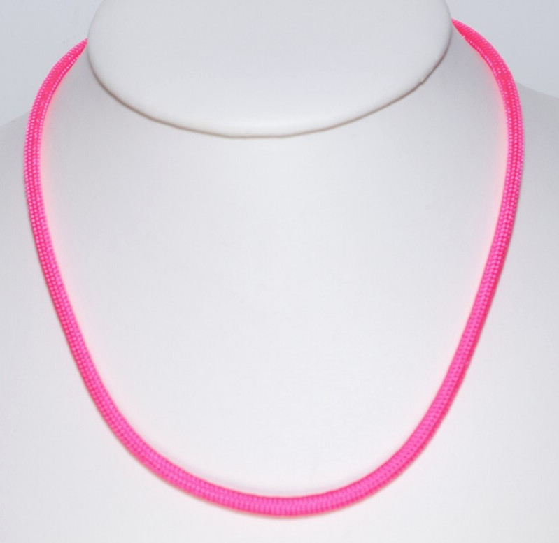 Neon Pink Braided Choker Necklaces Bracelets Anklets Silver Lobster Clasp 4MM