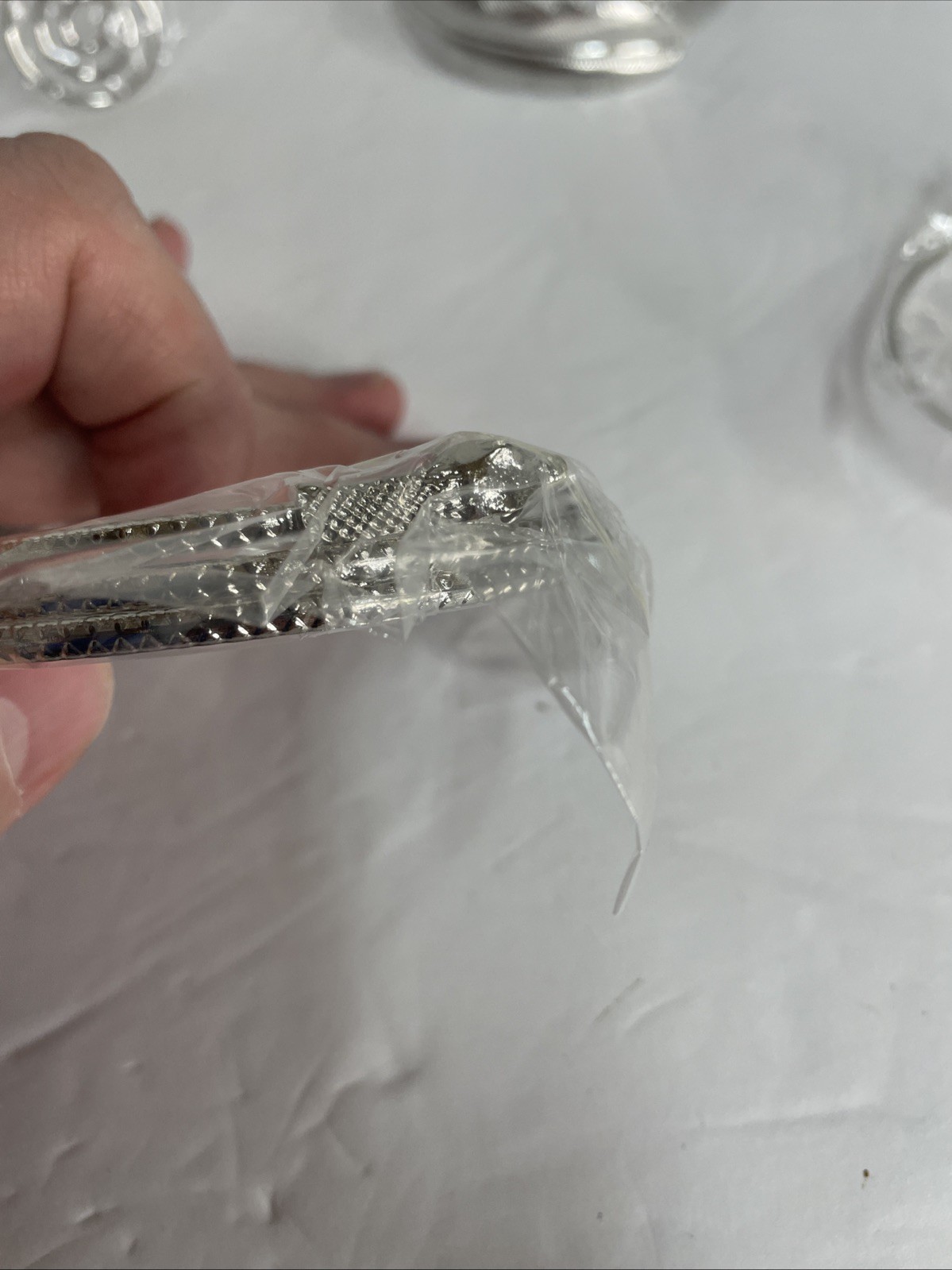 10 Bangle Silver Toned Bracelets Stackable Adjustable Alloy