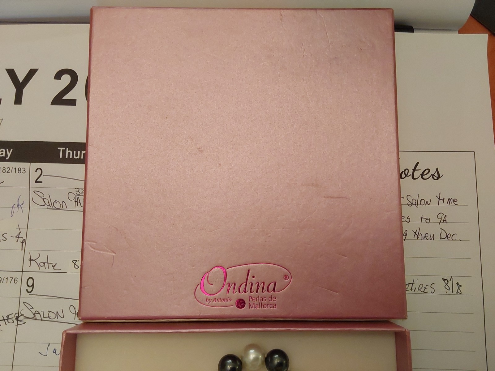 Vintage ONDINA Antonio Perlas DE MALLORCA Pearl Necklace & Earrings SET IN BOX