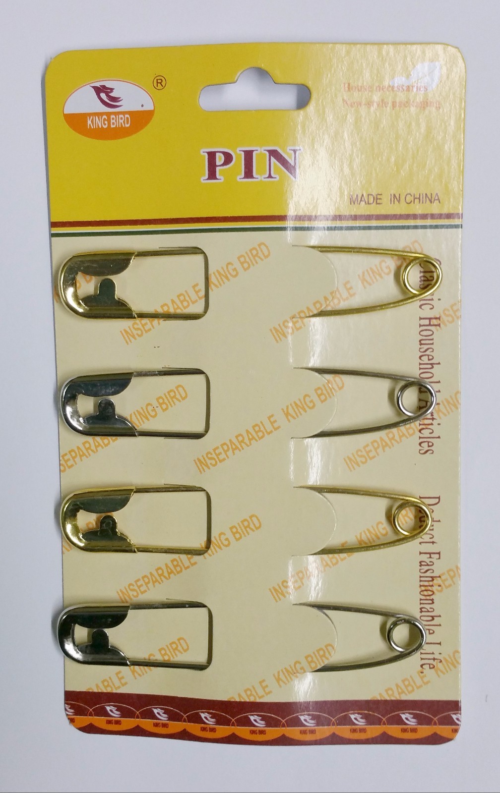 4 Jumbo Safety Pins Big Size (8.5 cm Long 1.5 cm wide) NEW