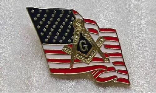 USA American Mason Masonic Friendship Flag Bike Motorcycle Hat Cap lapel Pin X1