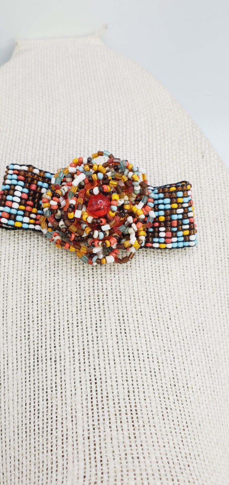 Stretch Rosette Bracelet Multi Colored Seed Bead with 3D flower te06