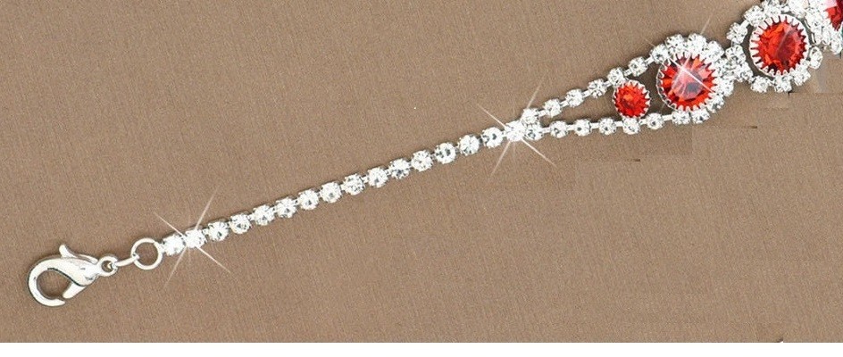 10 inches long shiny bright round RED Crystals bracelet new adjustable