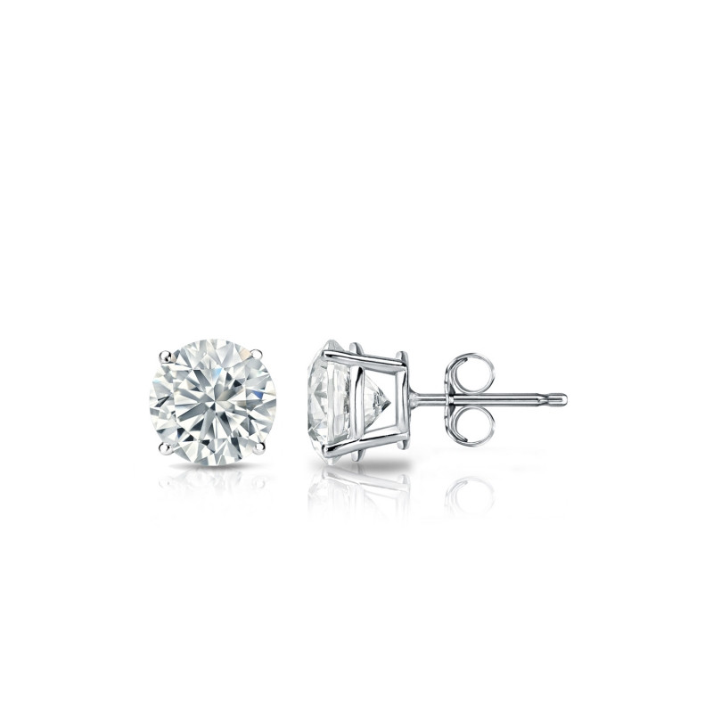 1/4 Ct Simulated Diamond Stud Earrings 14k White Gold plated Solitaire Earrings