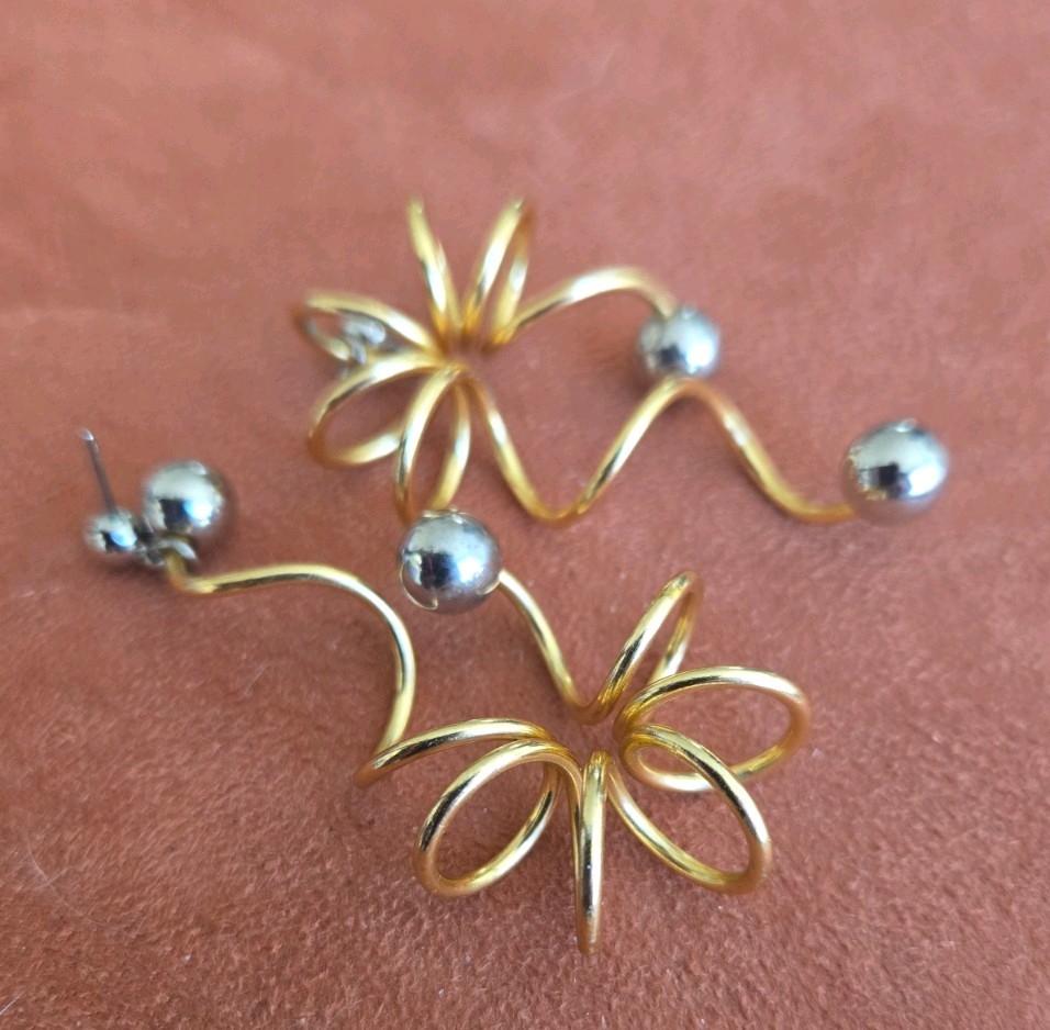 Unique Multi Design Goldtone And Silvertone Hanging Earrings