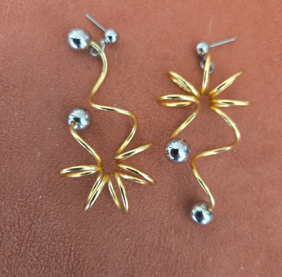 Unique Multi Design Goldtone And Silvertone Hanging Earrings